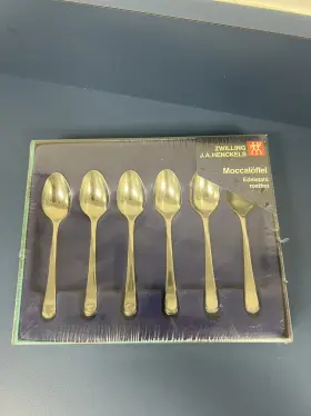 Zwilling J.a. Henckels 009839033339 6 Mocca Spoons Stainless Steel J. A. Germany New In Gift Box