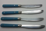 Interpur INR33 Korea Blue Plastic Handle Stainless Set 4 Dinner Knives Freship. Fixed Price $15.00.