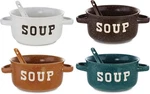 Zenvy Soup Set Of 4 Ceramic And Spoons 22 Ounce (speckled). Fixed Price $32.33.