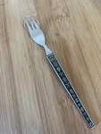 Japan Cordova Riviera Stainless Black Daisy Heart Cocktail Fork 5.5". Fixed Price $7.49.
