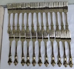 Rsvp Flatware RXV2 Gold Electroplate Floral Scrolls Indonesia Dinner Forks X24. Fixed Price $26.36.