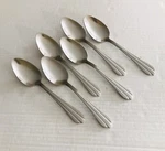 National Stainless Co NST23 6 Oval Soup Spoons Glossy Ribbed. Fixed Price $14.36.