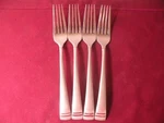 Set Of 4 Dinner Forks Lenox Federal Platinum Frosted Stainless 1/8". Fixed Price $50.79.