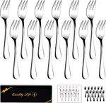 Dessert Set Of 12, 5.5INCHES, Stainless Silver Small Forks,. Fixed Price $14.76.