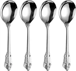 Gorgeous Large Round Soup SPOONS,18/10 Stainless Steel Fine Embossed Silver. Fixed Price $19.91.