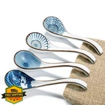 Daho Gomsu Asian Ceramic Soup Spoon Long Handle. Fixed Price $20.00.