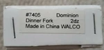 Walco - #7405 Dominion Dinner Metal Dozen (24 Forks). Fixed Price $8.00.