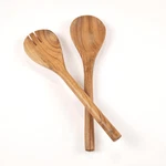 The Fine Living Co. Acacia Salad Servers 11 Inches Wooden Spoon Handcrafted. Fixed Price $17.28.