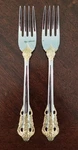 Nwot Lot Of 2 Keawell 18/10 Stainless Flatware Gold Trim Salad Forks 7". Fixed Price $12.99.