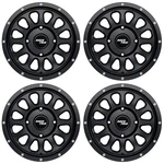 4PC 14" RT111 Rocktrix Wheels Atv Utv Sxs, 14X7, 5+2, 4X137 4/137, Matte Black. Fixed Price $411.39.