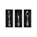 Stupell Industries Vintage Silverware Cutlery Kitchen Utensils Fork Spoon 3PC.... Fixed Price $135.97.