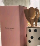 Kate Spade Lenox Deco Dot Black Wood Utensil With Crock New In Box!. Fixed Price $39.99.