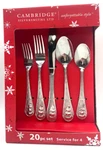 New Cambridge Snowman Frost 20PC Flatware Set Service For 4 Christmas Rare (b). Fixed Price $199.99.