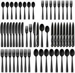 Hiware Matte Black Silverware Set With Steak Knives, 48-PIECE,. Fixed Price $55.68.