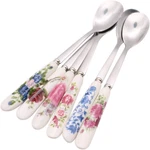 6PACK Stainless Steel Coffee Ceramic Handle Teaspoon Sugar Ice Cream. Fixed Price $18.99.