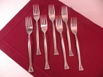 Set Of 7 Riviera RIF16 Dinner Forks Stainless Steel Flatware 1/2". Fixed Price $36.34.