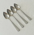 Cooks Club Stainless CCF2 4 Grapefruit Spoons Pointed Serrated Bowl. Fixed Price $12.55.