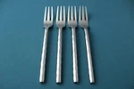 Pier One PII16 Salad Forks (set Of 4) Hammered Glossy China 18/8 7 1/8". Fixed Price $50.99.