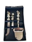 Vintage Boston Warehouse Dellarobia 3PC Cheese Serving Set Stainless Fruit Theme. Fixed Price $12.00.
