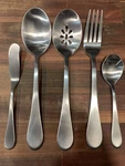 Oneida Icarus 5 Pc Set Serving Slotted Butter Sugar Spoon Fork Knife Silver 18/0. Fixed Price $34.99.