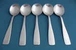 Bogelund Jensen Centa BGJ1 Place Soup Spoons (set Of 5) Satin Denmark 6 7/8". Fixed Price $105.18.
