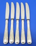 5 - S8Y2 Leaves Sori Yanagi Martian Silverplated Stainless Japan Dinner Knives. Fixed Price $48.95.
