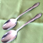 Oneida & Rogers Stainless 2 Soup Spoons Homestead Pattern 7 1/8" Glossy. Fixed Price $5.99.
