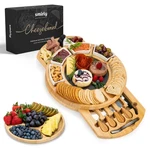 Smirly Charcuterie Boards Set - Large Bamboo Cheese House Warming Gi. Fixed Price $77.54.