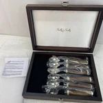 Scully Set Of 6 Tea Spoons - English Natural Staghorn Handle Flatware. Fixed Price $367.98.