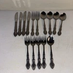 Carlyle Jh CAY1 Stainless Flatware Forks Spoons Knives Hong Kong Set Of 15. Fixed Price $15.31.
