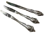 3 Modern Hollow Dinner Knives Oneida Renoir Pembrooke Usa Stainless Pierced 9". Fixed Price $16.49.