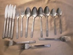 Customcraft Stainless 15 Set Soup Spoon Oval Taiwan Vintage Fleur De Lis Bow CU5. Fixed Price $39.95.