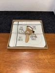 Mud Pie Circa Cheese 8" Plate Diagram Set W/wooden 5" Spreader #41100070. Fixed Price $17.95.