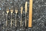Vtg Capco Kitco UNF60 Salad Forks Butter Knife Stainless Steel Roses Japan. Fixed Price $35.00.