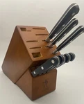 Ja Henckels International Knife Set 7 Knives Wood Block 19260-100 Made Spain. Fixed Price $29.95.