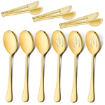 Lianyu 9-PIECE Large Gold Serving Utensils Set, 9.8 Inch Stainless Steel Buff.... Fixed Price $26.29.