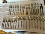 Hampton Silversmiths Stainless Flatware 247 38 Piece Lot Spoons Forks Knives. Fixed Price $64.95.