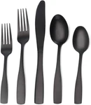 Matte Black Silverware Set, Satin Finish 20-PIECE,. Fixed Price $41.57.
