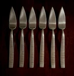 Mepra Table Fish Knife Italy Tigre Ice Satin Set Of 6 Stainless Steel 18-10. Fixed Price $196.00.