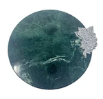 Creative Home 11.75" Marble Cheese Board Serving Platter Metal Grape Accent Base. Fixed Price $21.00.
