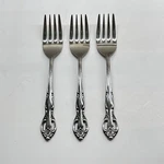 United Silver Salad Fork Stainless Flatware Pierced Floral Tip Japan 3PC Set. Fixed Price $21.04.