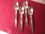 Oval Soup Spoons Oneida OHS504 Glossy Stainless Hammered Flatware 7 1/4". Fixed Price $16.79.