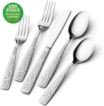 40PCS Stainless Steel Flatware Set Mirror Polished Cutlery Service For 8. Fixed Price $63.99.