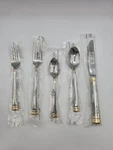 Lenox Eternal Gold 5 Piece Place Setting 18/10 Stainless Flatware Glossy New. Fixed Price $49.99.