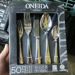 Oneida Icarus 50-PIECE Stainless Steel Flatware Set, Service For 8. Fixed Price $70.00.
