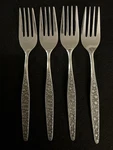 Mid-century Set Of Four Salad/desert Forks Sears & Warner True Stainless SEW2. Fixed Price $19.99.