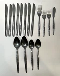 Interpur 8 Knives Butter Fork Spoon Single Rose Pattern Stainless Steel Vintage. Fixed Price $26.99.