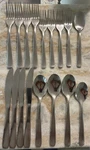 CBS186 Stainless By Cambridge Silver Satin, Plain, Tip Curves Up 17PC Set. Fixed Price $29.74.