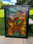 1980S Postmodern Abstract Arcrylic Lacquer Wall Art Empire Co. (60X44X2). Fixed Price $350.00.