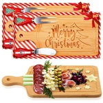 2 Christmas Cheese Board And Knife Set, Wooden Small Charcuterie Mi.... Fixed Price $33.78.